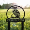 Personalized Owl Garden Sign, Outdoor Owl Lawn Garden Decor, Custom Owl Garden Sign, Owl Garden Stake, Garden Gift, Owl Address Sign For Yard