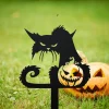 Black Cat Halloween Yard Stake, Angry Cat, Halloween Shadow Caster Black Cat Garden Stake Metal, Wicked Cat Sign, Metal Halloween Yard Decor