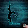 Personalized Girl Pole Dancing Name Sign Custom Pole Dance Metal Wall Art Led Lights Home Decor Cool Dancer Kids Nursery Decor Gift For Girl