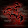 Western Cowboy Texas Metal Wall Art Led Light Dallas Cowboy Riding Horse Name Sign Cowboy Sign Country Decoration Housewarming Birthday Gift