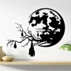 Halloween Metal Wall Decor, Bat Metal Wall Art, Moon Light Wall Art, Halloween Decor, Living Room Wall Art, Above Bed Decor, Metal Sign