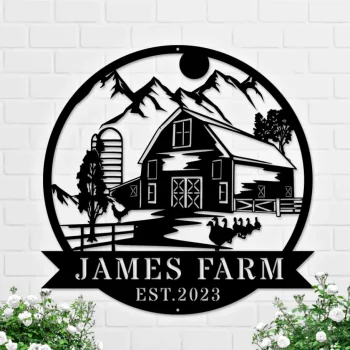 Metal Farm Sign, Custom Metal Farm Name Sign, Large Metal Name Sign, Ranch Metal Sign, Farmville Metal Sign, Christmas Farm Sign