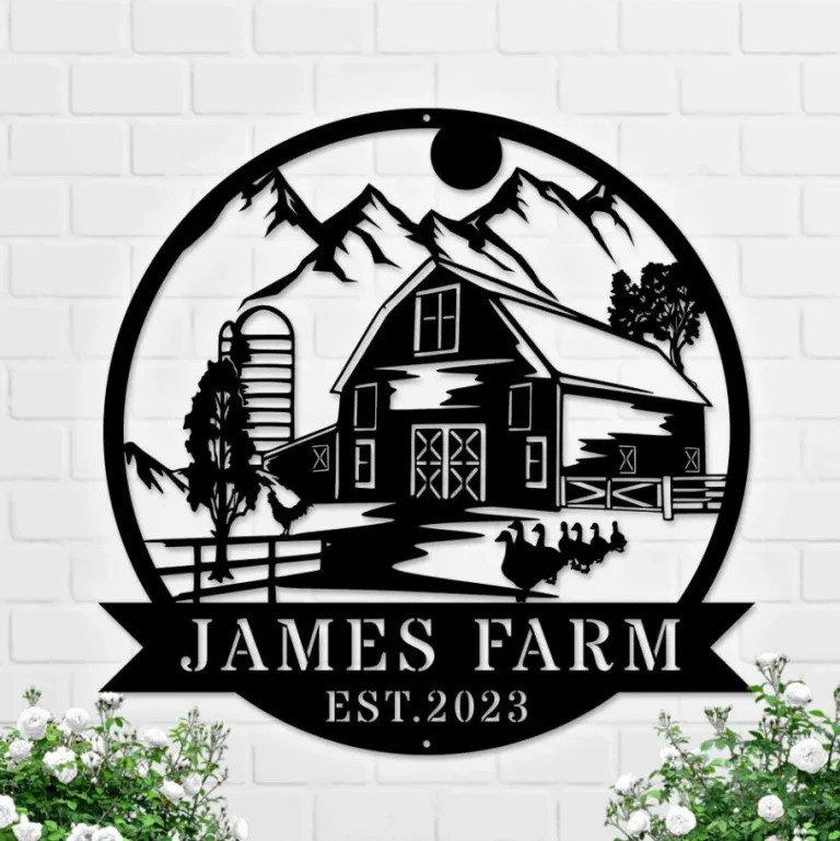 Metal Farm Sign, Custom Metal Farm Name Sign, Large Metal Name Sign, Ranch Metal Sign, Farmville Metal Sign, Christmas Farm Sign