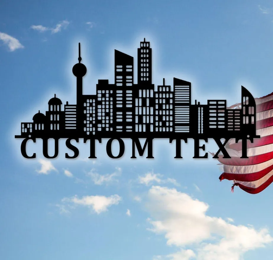 il_fullxfull.5282710327_o4mh-1.webp Pick Your City, Personalized City Skyline Metal Art, City Metal Wall Art, City Skyline Monogram, Cityscape Wall Art, City Metal Sign