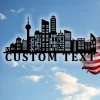 Pick Your City, Personalized City Skyline Metal Art, City Metal Wall Art, City Skyline Monogram, Cityscape Wall Art, City Metal Sign