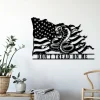 Don't Tread On Me Distressed Flag Metal Sign With Led Light, Custom Snake Flag Wall Decor, Gadsden Flag Wall Art, Snake Decor, 2nd Amendment