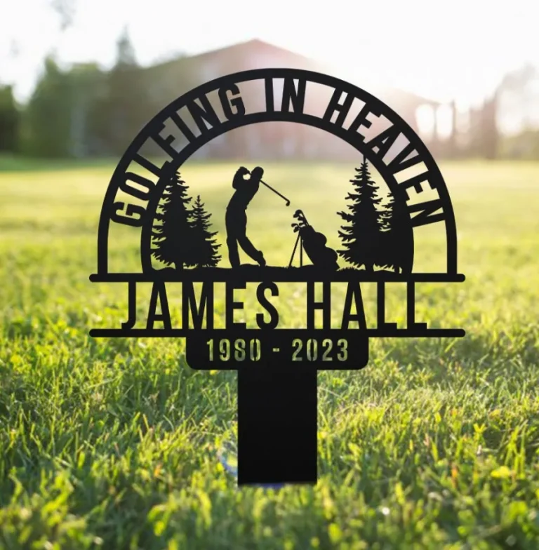 Personalized Golf Memorial Stake, Golfer Name Metal Stake, Golfing In Heaven, Sympathy Sign, Grave Marker, Golfer Loss, Dad Loss