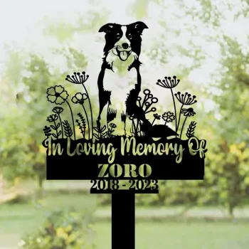 Custom Border Collie Memorial Stake Sign, Pet Loss Gift, Sympathy Sign, Remembrance Stake, Pet Grave Markers Sign, Dog Memorial Stake