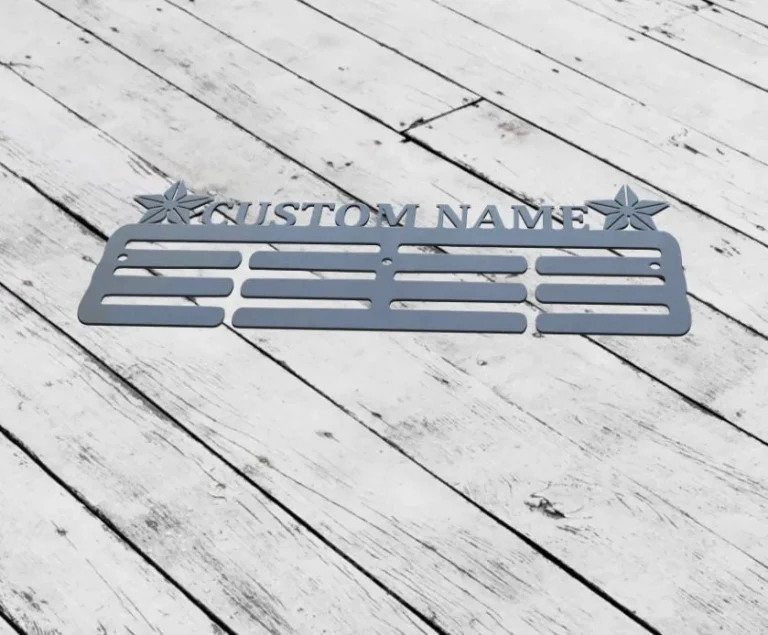 Personalized All Star Medal Holder, Custom All Star Name Medal Hanger, 12 Rungs For Medals & Ribbons, Sport Medal Display Awards Sign Led Light