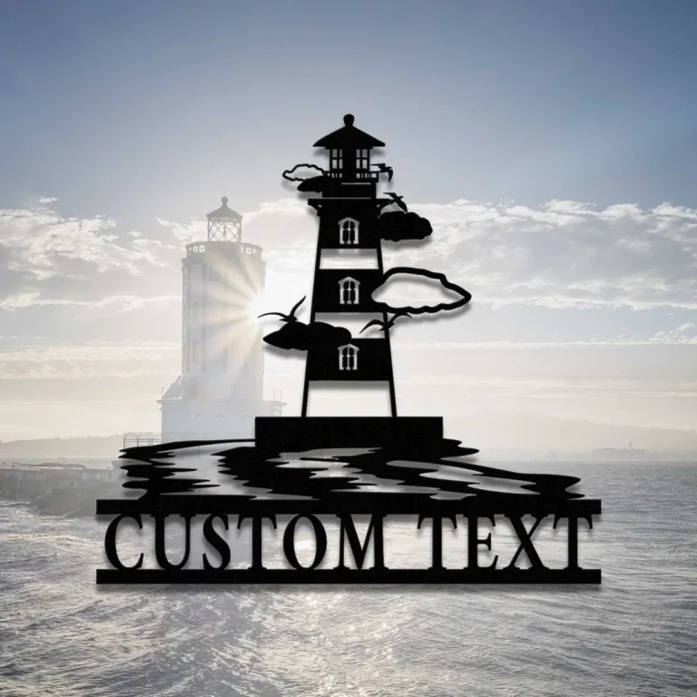 Custom Lighthouse Metal Wall Sign, Lighthouse Name Signs, Lighthouse Metal Wall Decor, Personalized Lighthouse Metal Art, Lighthouse Decor