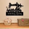 Personalized Sewing Machine Metal Sign, Custom Sewing Room Metal Wall Art, Wall Decor, Wedding, Anniversary Gift For Her, Mother, Grandma