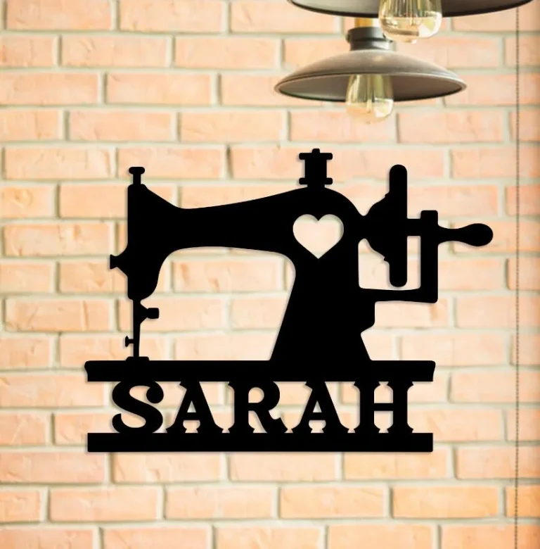 Personalized Sewing Machine Sign, Custom Sewing Room Sign, Sewing Metal Wall Art, Sewing Room Wall Decor, Sewer Quilter Gift, Quilting Sign