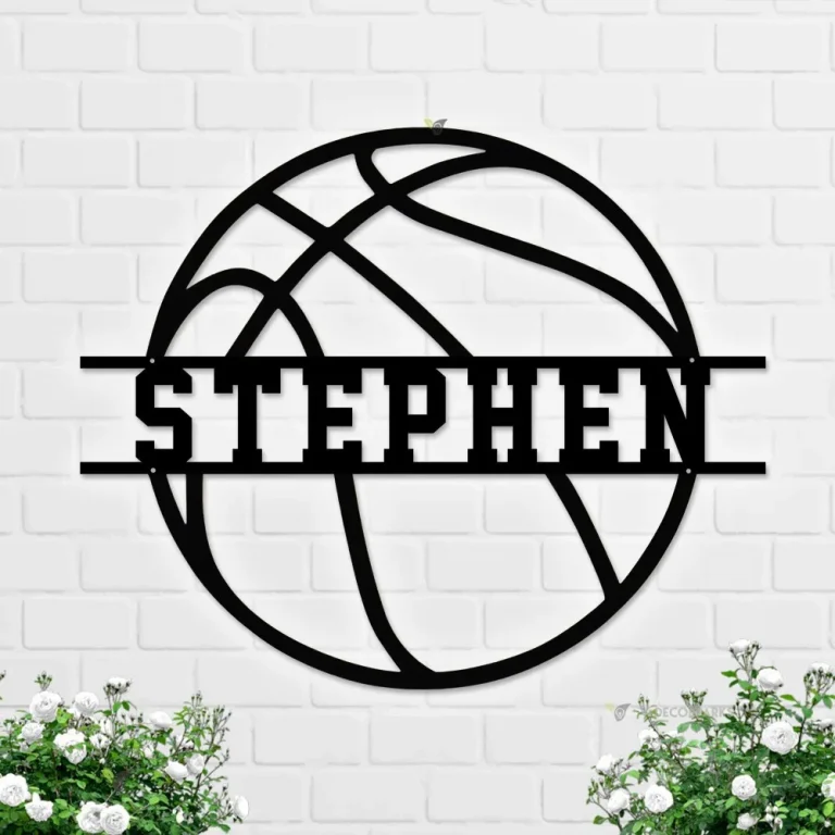 Personalized Basketball Monogram Metal Sign, Custom Basketball Wall Art, Basketball Lover, Sport Gifts, Birthday Gift, Basketball Sign, Gift