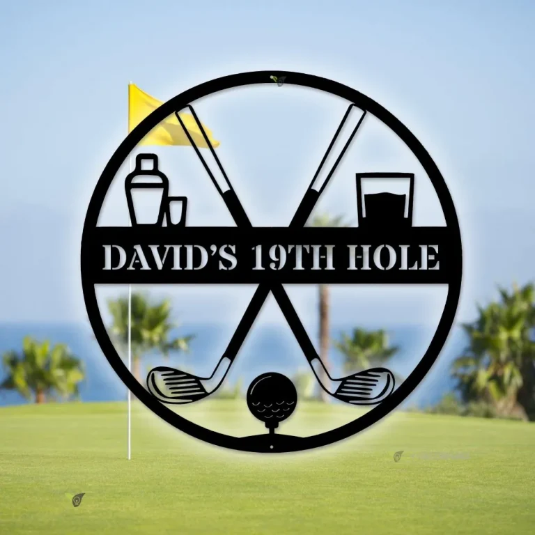 19th Hole Metal Sign, Golf Mancave Sign, Golfer Gifts, Golf Gifts For Men, Personalized Golf Sign, Boyfriend Gift, Husband Gift, Dad Gift