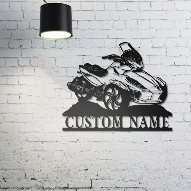 Personalized Dirt Bike Name Sign, Custom Ryker Metal Wall Art, Home Decor, Biker Decoration, Man Cave, Three Wheel Motorcycle Decor, Biker