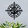 Metal Compass Rose Wall Decor, Metal Compass Sign, Nautical Metal Compass, Metal Wall Art, Office Decor, Outdoor Wall Decor, Porch Decor