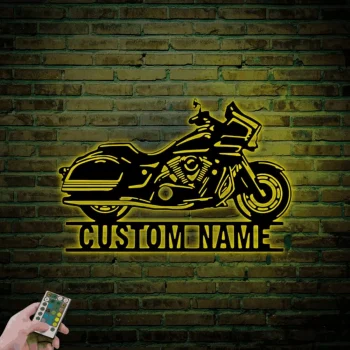 Custom Motorcycle Garage Metal Sign With Led Lights, Motorcycle Metal Wall Art Motorcycle Gift For Men, Garage Sign, Custom Neon Sign