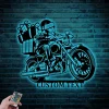 Custom Motorcycle Santa Metal Sign With Led Lights, Christmas Santa Wall Art Christmas Scene Metal Sign Home Decor Xmas Christmas Gift