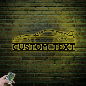 Custom Car Silhouette Metal Wall Art With Led Lights, Car Garage Wall Decor, Man Cave Sign, Metal Wall Art, Car Gift For Him, Gift For Car Lovers