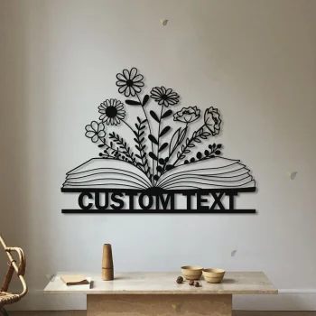 Custom Library Sign, Personalized Books Metal Sign, Bookshelf Sign, Reading Room Sign, Books Metal Wall Art, Bookworm Sign, Book Club Decor