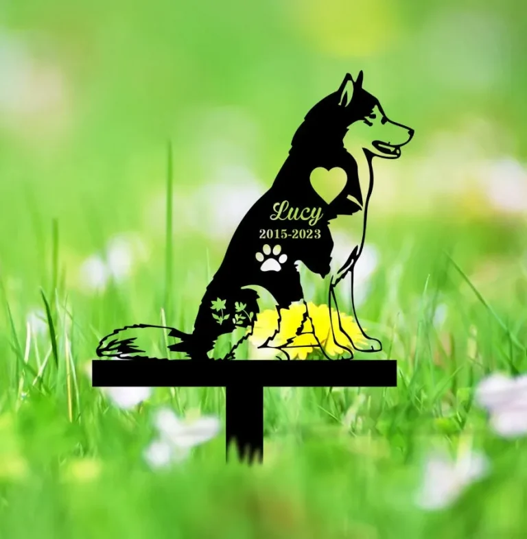 Personalized Siberian Husky Memorial Stake, Metal Stake, Siberian Huskies, Sympathy Sign, Pet Grave Marker, Remembrance Stake, Garden Decor