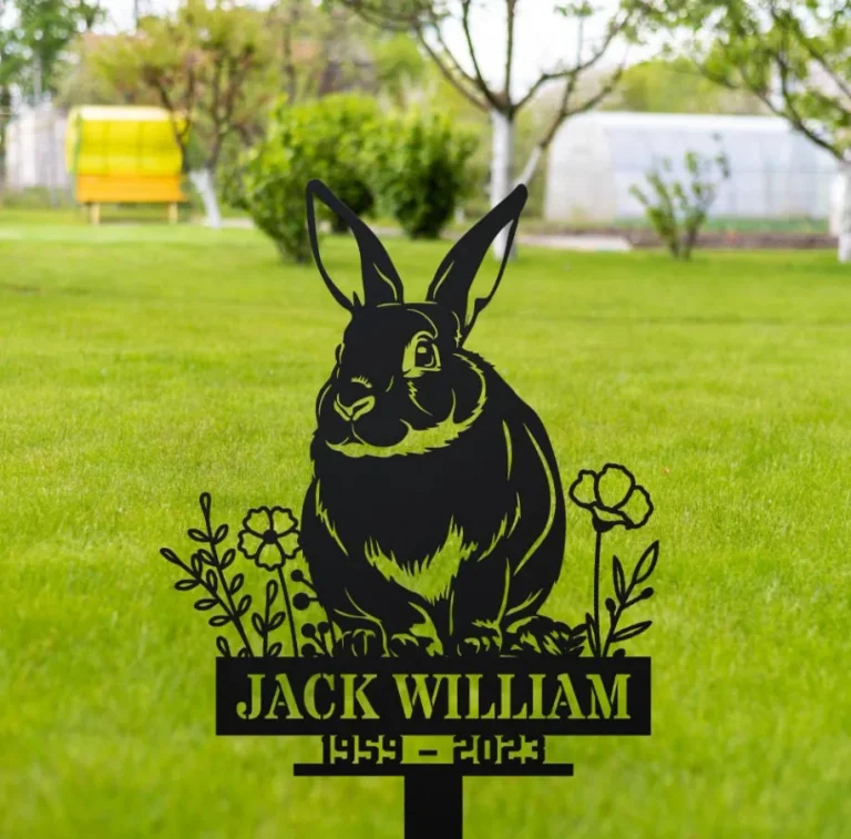 Personalized Bunny Memorial Stake, Rabbit Loss, Sympathy Sign, Garden Decor, Bunny Lover Gift, Pet Grave Markers, Remembrance Stake