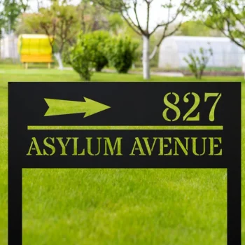 Custom Lawn Address Metal Sign, Personalized Address Yard Sign, Garden House Number Sign, Lawn Mounted Metal Address Stake, Housewarming Gift