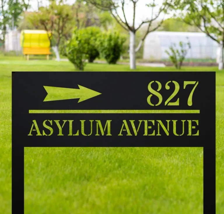 Custom Lawn Address Metal Sign, Personalized Address Yard Sign, Garden House Number Sign, Lawn Mounted Metal Address Stake, Housewarming Gift