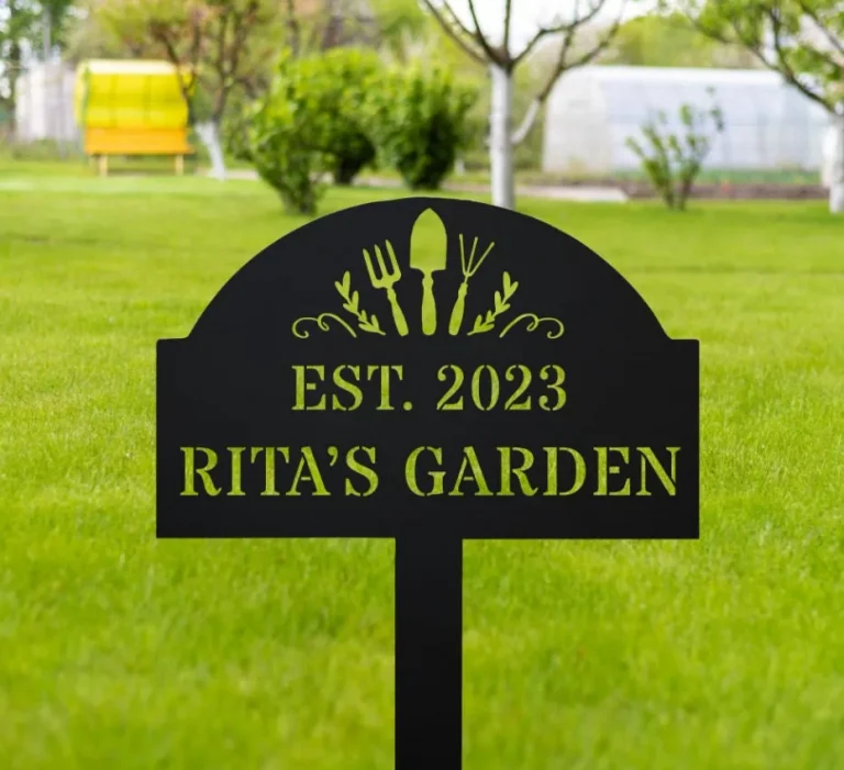 Custom Garden Name Sign, Garden Metal Sign, Yard Decor, Lawn Decor, Garden Wall Art, Garden Sign With Stake, Custom Stake Sign, Garden Decor