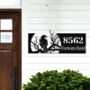 Personalized Crow Raven Metal Address Sign House Number, House Number Hanging Address Plaque, Outdoor House Number, Garden Stake
