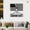Personalized Football Us Flag Led Metal Wall Art Sign, American Flag Football Metal Name Sign, Personalized Player Name Sign Home Decor