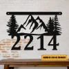 Personalized Address Cabin Metal Sign Monogram, Custom Outdoor House, Address Metal Sign, Lake House, Home Decor