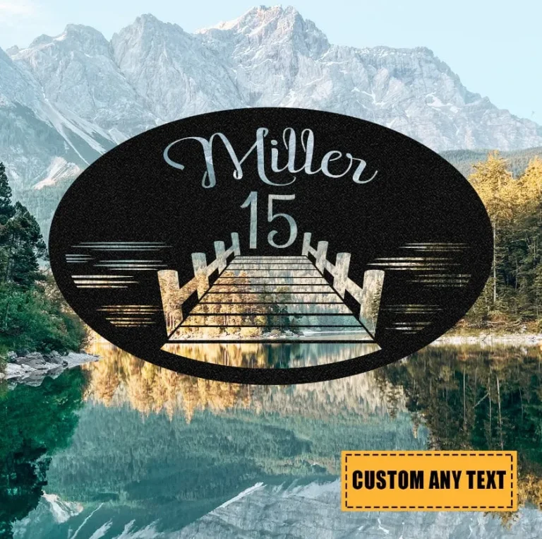 Personalized Family Name Lake House Metal Sign Monogram, Custom Outdoor House, Cabin, Beach, Housewarming Wall Decor, Wedding Art Gift