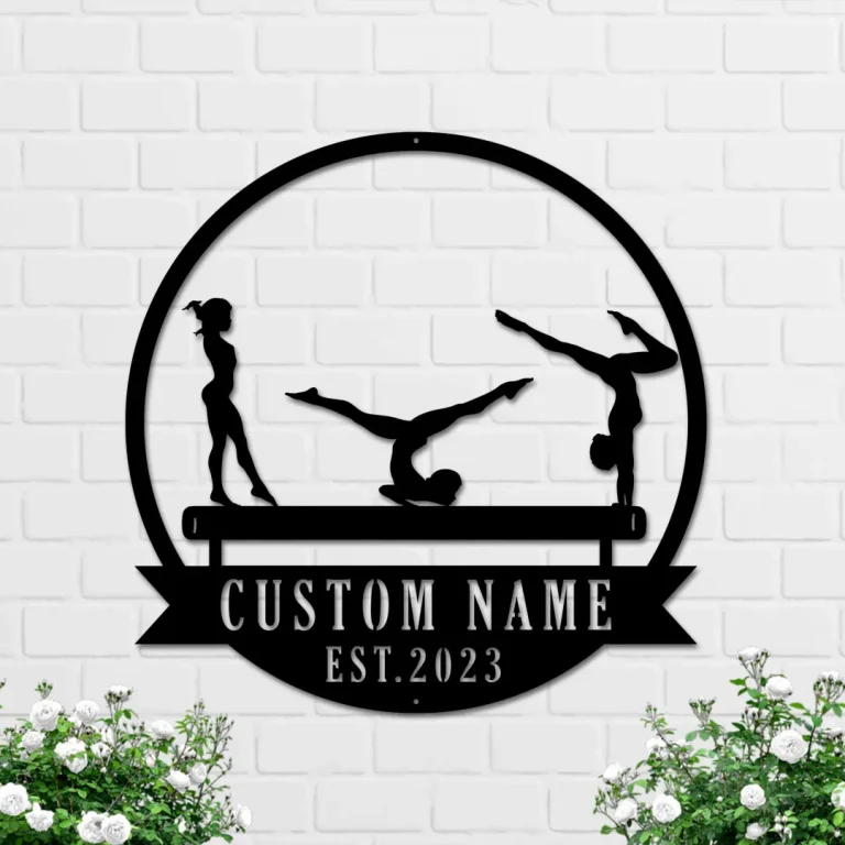 Gymnastics Sign Metal Wall Art, Custom Gymnastics Metal Sign, Gymnast Name Sign, Gift For Daughter, Gymnastics Sport Sign, Gymnastic Gifts