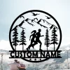 Custom Couple Trail Running Metal Wall Art, Man Trail Running Sign, Personalized Runner Name Sign Home Decor Marathon Decoration Birthday