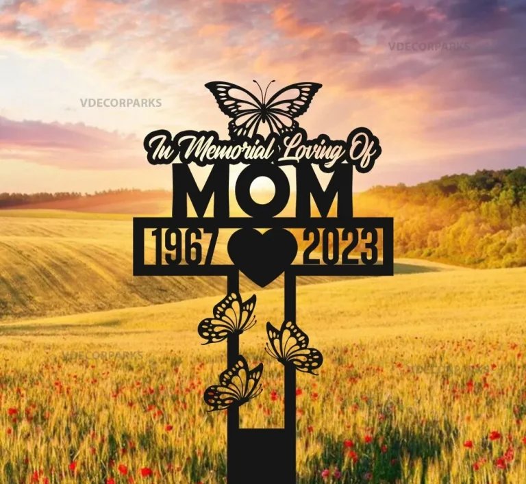 Butterfly Memorial Cross Stake, Sympathy Gift, Outdoor Marker, Garden Stake, Mother Grave Marker Sign, In Memory Of, Loss Of Mom, Aunt, Sis