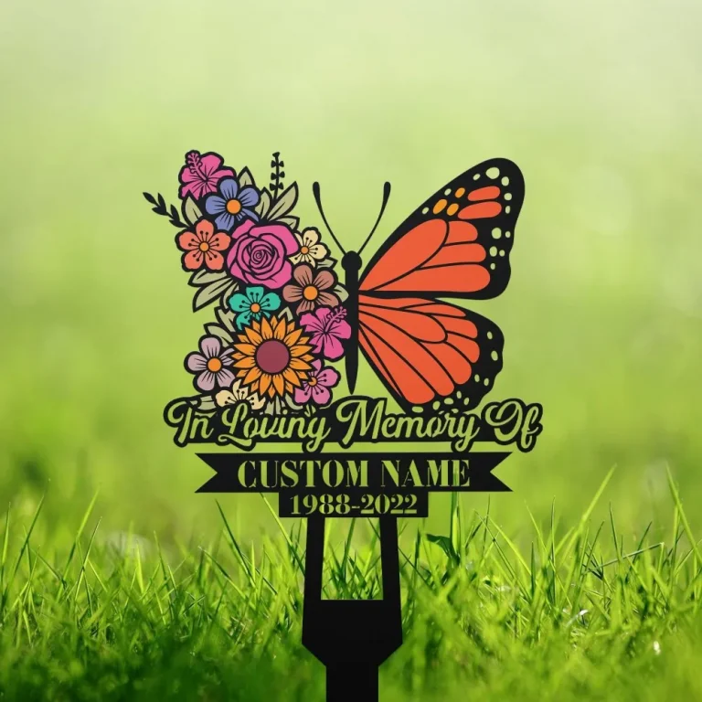 Personalized Memorial Stake Metal, Butterfly Garden Stakes, Loss Of Grandma, Mothers Day Grave Marker Outdoor, Those We Love Don't Go Away