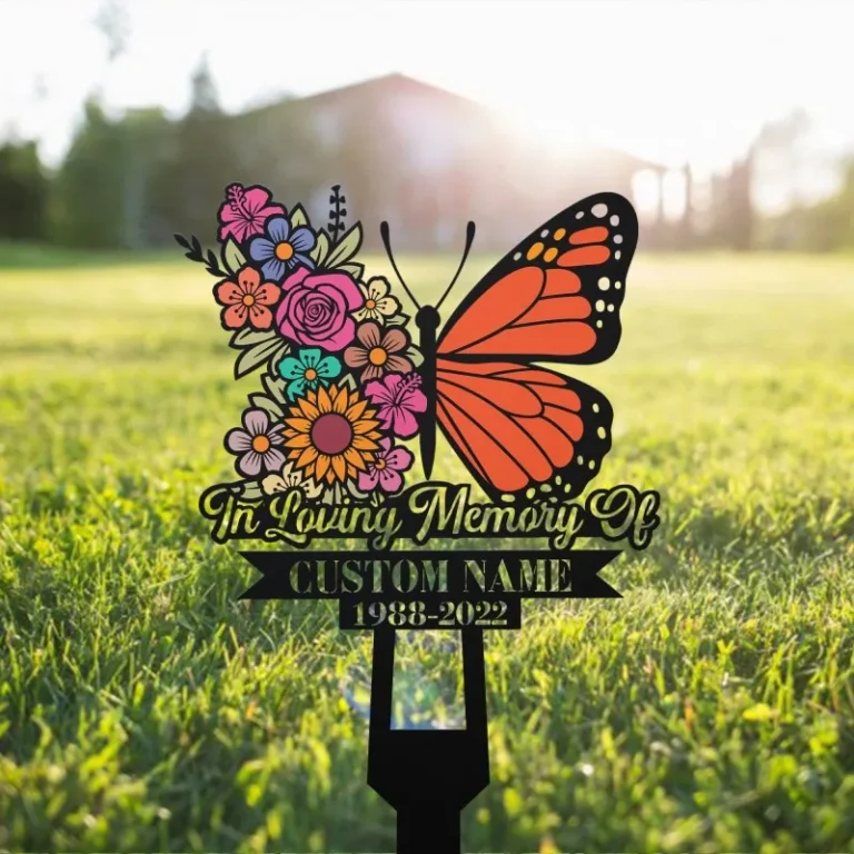 Personalized Memorial Stake Metal, Butterfly Garden Stakes, Loss Of Grandma, Mothers Day Grave Marker Outdoor, Those We Love Don't Go Away