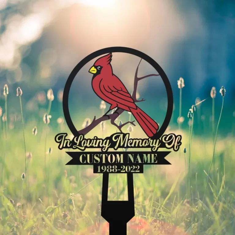 Personalized Memorial Stake Metal, Cardinals Appear, Cardinal Garden Stakes, Mothers Day Fathers Day Grave Marker Outdoor, Loss Of Loved One