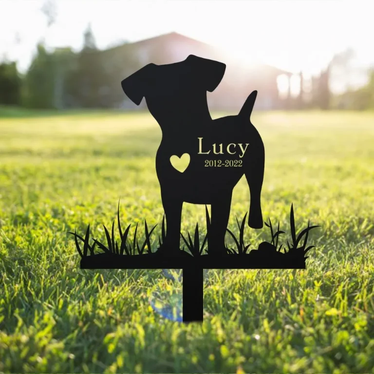 Custom Jack Russell Memorial Stake Sign, Pet Loss Gift, Sympathy Sign, Remembrance Stake, Pet Grave Markers Sign, Metal Sign With Stake, Dog