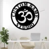 Yoga Wall Art With Led Lights, Aum Sign, Buddha Wall Art, Charm, Om Metal Wall Art, Metal Wall Sign, Personalized Yoga Lover Name Sign, Xmas