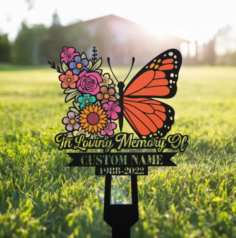 Personalized Memorial Stake Metal, Butterfly Garden Stakes, Those We Love Don't Go Away, Loss Of Grandma, Mothers Day Grave Marker Outdoor