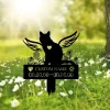 Custom Cat Memorial Stake, Cat Pet Name Garden Stake, Cat Memorial Gift, Personalized Cat Butterfly Burial Stake, Metal Pet Grave Markers Sign