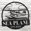 Custom Plane With Floats Metal Sign Art, Personalized Plane Metal Sign, Sea Plane Monogram, Pilot Gifts, Aviation Signs, Water Plane, Plane