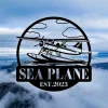 Custom Plane With Floats Metal Sign Art, Personalized Plane Metal Sign, Sea Plane Monogram, Pilot Gifts, Aviation Signs, Water Plane, Plane