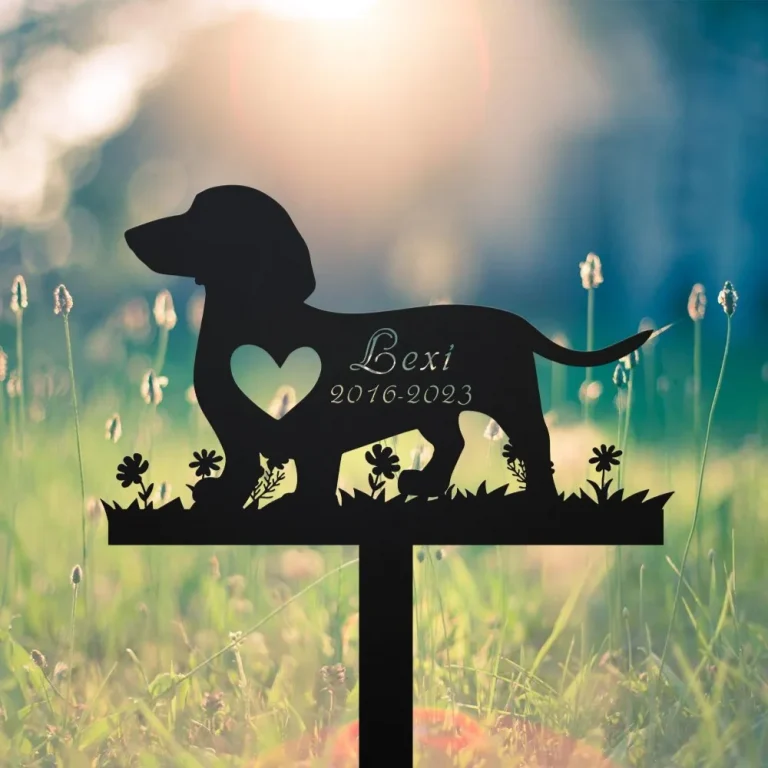 Personalized Dog Memorial Stake, Dachshund Dog, Pet Grave Marker, Remembrance Stake, Dachshund Stake, Sympathy Sign, Metal Stake, Dog Love