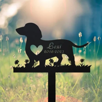 Personalized Dog Memorial Stake, Metal Stake, Dachshund Dog, Sympathy Sign, Pet Grave Marker, Remembrance Stake, Dachshund Stake