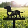 Personalized Dog Memorial Stake, Metal Stake, Dachshund Dog, Sympathy Sign, Pet Grave Marker, Remembrance Stake, Dachshund Stake