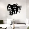 Custom Cute Sloth Metal Wall Art Led Light, Personalized Funny Lazy Sloth Lover Name Sign Home Decor, Ideal For Home Decor & Gift, Home Decor