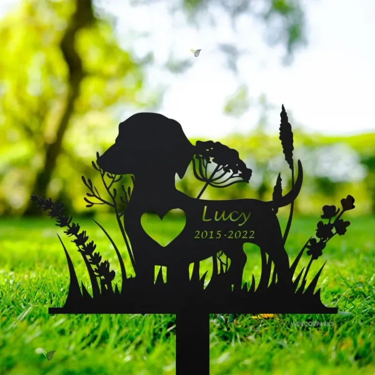 Personalized Dachshund Memorial Stake Sign, Pet Grave Markers Sign, Sympathy Sign, Remembrance Stake, Metal Sign With Stake, Pet Loss Gift